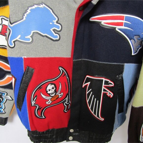 Men's Jeff Hamilton NFL Wool / Leather Varsity Jacket Size XL - Picture 7 of 15